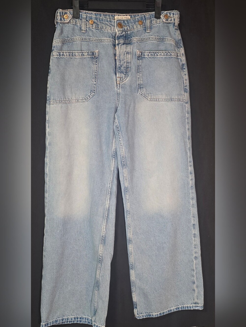 We The Free Makai Patch Pocket Button Fly Wide Leg Jeans
